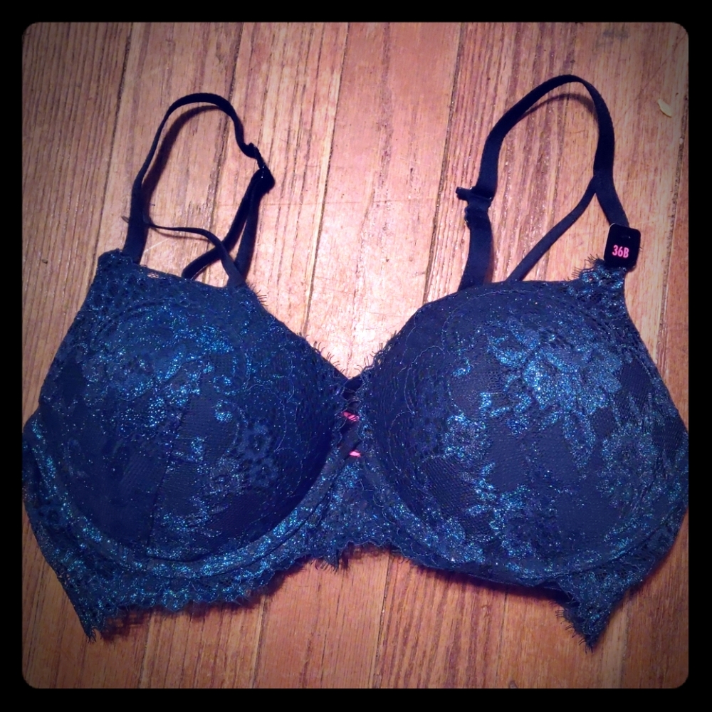NWT La Senza Teal Blue Up 2 Cup Push Up Bra 36B